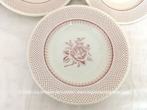 Trio assiettes creuses shabby « English Style » Luneville France