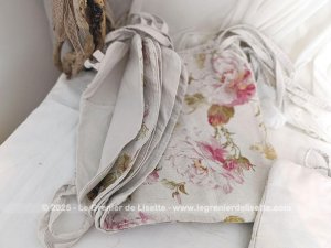 Assortiment 8 galettes de chaises tissus shabby