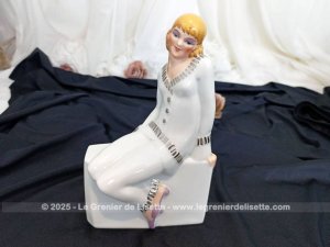 Belle statuette céramique femme style année 20/30