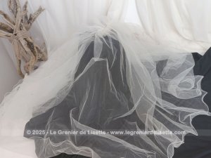Voile de mariée double tulle ivoire et strass