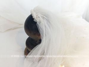 Voile de mariée double tulle ivoire et strass