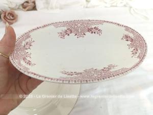 Anciens Plat et Ravier porcelaine B.F.K. Modèle Alice Rose
