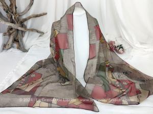 Foulard viscose polyester motifs dessins Picasso