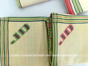 Belle nappe monogrammes brodés JD et ses 8 serviettes – Image 7