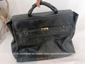 Superbe sac de voyage cuir noir forme sacoche docteur
