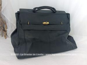 Superbe sac de voyage cuir noir forme sacoche docteur