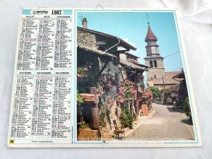 Almanach carton souple PTT 1987 et ses 8 feuillets