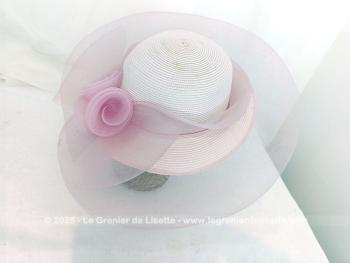 Large chapeau orignal sisal synthétique rose pale – Image 7