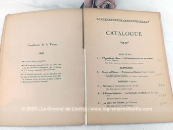 Voici un ancien catalogue d'Estampes Anciennes des Ecoles Anglaise et Française lors d'une Vente aux Enchères à l'Hôtel Drouot du jeudi 2 avril 1925 sur 22 pages d'énumération et 10 pages de reproduction, avec annotations au crayon.
