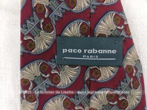 Belle cravate soie Paco Rabanne