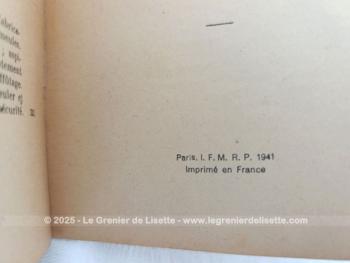 Petit livre daté de 1941 