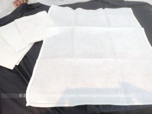Lot 4 anciennes serviettes damassé monogrammes AC