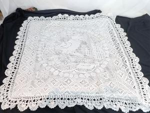 Ancienne taie d’oreiller fait main crochet recto verso