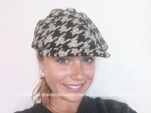 Casquette lainage Pied-de-Coq