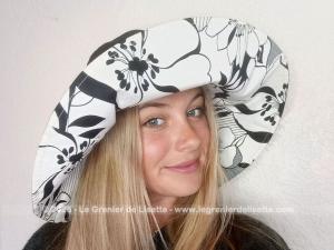 Chapeau capeline réversible larges bords marque Keyone