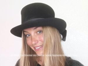 Chapeau amazone ruban et noeud satin made in UK