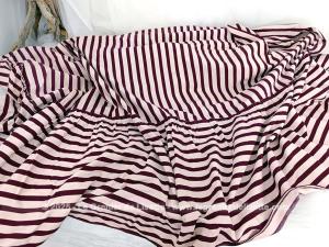 Coupon couvre lit pour cosy tissus ameublement rayures bordeaux