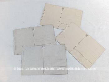 Voici un lot de quatre cartes postales anciennes avec sur chacune un dessin de fleurs mis en valeur dans un petit cercle coloré sur un fond blanc cassé.  Datant du début du siècle dernier, elles seront faciles à mettre en valeur.