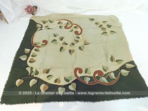 Original foulard fait main peint soie Duo de Vert