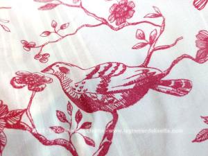 Coupon grande couette ramures et oiseaux rouges