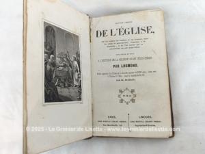 Ancien livre « Histoire Abrégée de l’Eglise » daté de 1844