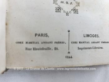 Datant de 1844,  voici le livre 