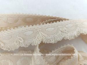 RESERVE – Long coupon ancien superbe galon couleur ivoire