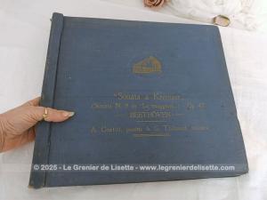 Ancien album 4 disques cire pour le « Sonata n°9 » de  Beethoven