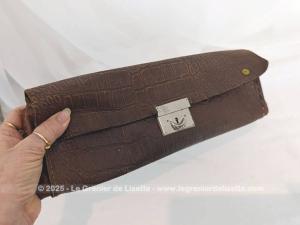 Ancien petit cartable partitions repliable en cuir