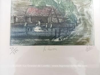 Voici une belle lithographie originale signée et numérotée 59/350  portant le nom de 