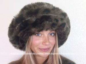Chapeau vintage fausse fourrure léopard de Roméo Gigli