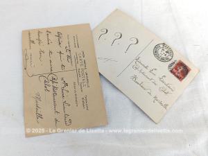 Lot 2 cartes postales anciennes Homme poisson 1er Avril