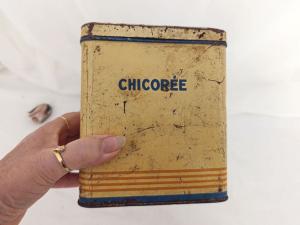 Ancienne boite métal sérigraphiée Poulain Chicorée