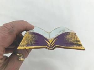 Petit cendrier vintage forme livre ouvert Porcelaine de Limoges