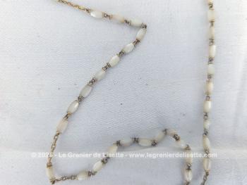 Chapelet vintage croix métal argenté N.D. de Lourdes perles verre – Image 4
