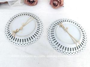 Duo petites assiettes bordure ajourée dentelle style shabby