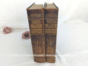 Deux tomes grands dictionnaires français/allemand de 1909
