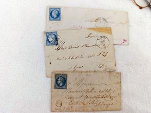 Bel assortiment XIX° avec 4 lettres et pince-nez