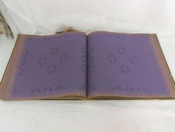 Ancien album cartes postales 42 feuilles couverture fleurs mordorées – Image 2