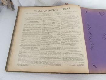 Ancien album vide du début des années 1900 de 42 feuilles avec emplacements pour mettre les cartes de différentes facons. Superbe couverture Art Nouveau au décor floral très ornementé. Que de charme!