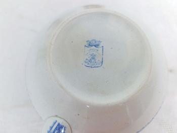 Ancien broc bleu service de toilette faïenceries 