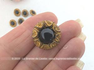 Lot 8 boutons imitation strass et perle noire