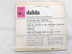 Disque 45T Dalida « Si j’avais des millions » années 60