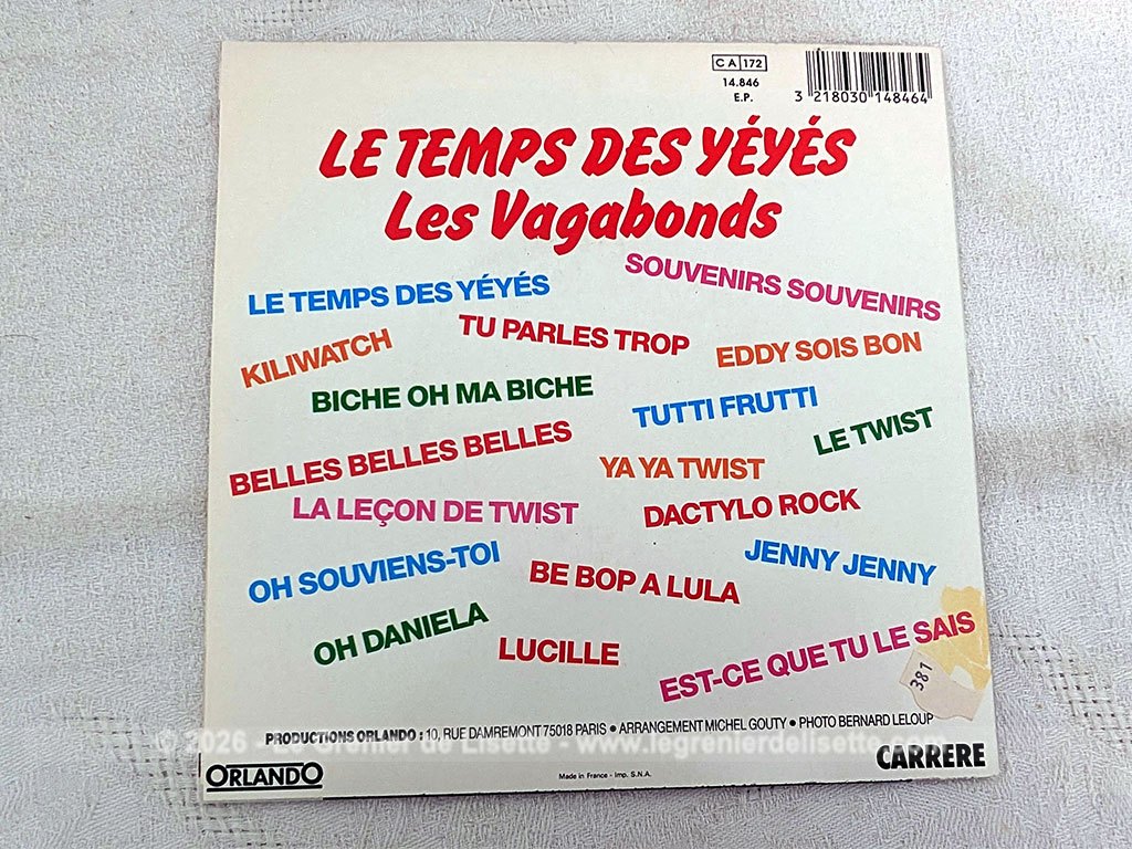 Voici un disque 45T du groupe Les Vagabonds avec le titre de