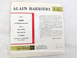 Disque 45T Alain Barrière « Cathy »  années 60
