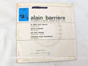 Disque 45T Alain Barrière « La foire aux Coeurs » années 60
