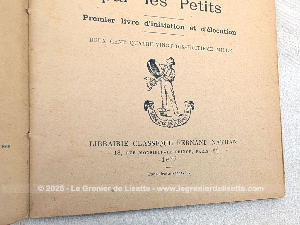 Voici un petit livret vintage au titre de