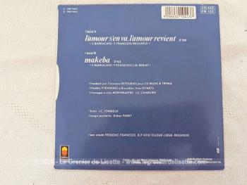 Voici un disque 45T de Frédéric François  des années 80 avec 2 titres, dont le plus célèbre est 
