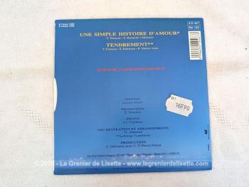 Voici un disque 45T de Frédéric François  des années 80 avec 2 titres, dont le plus célèbre est 