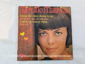 Disque 45T Mireille Mathieu « Donne ton coeur » 1970
